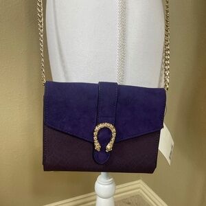 NWT Purple Suede Big Buddha Crossbody purse
